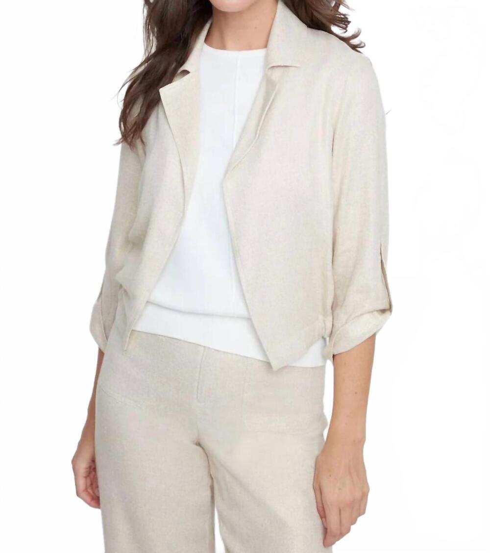 NEW RENUAR lurex thread woven blazer jacket in gold